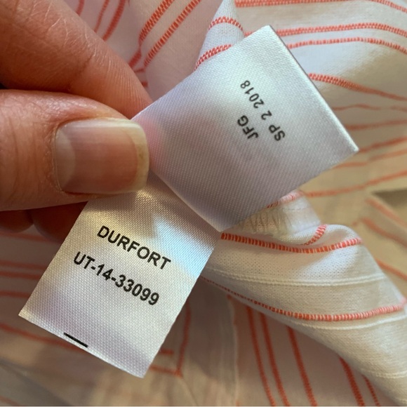 UNTUCKit Women’s Coral Stripe Cotton Durfort Tunic Top Size 8 NWT - Picture 11 of 15